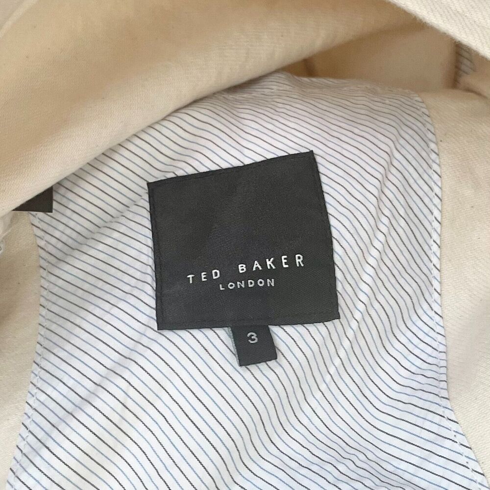 Ted Baker London Mens Summer Utility Jacket Cotton Cream Size 3 - Picture 5 of 11